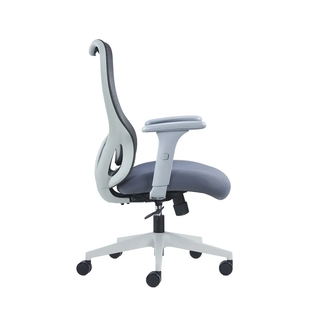 Nautilus Designs Zephyr High Back Mesh Ergonomic Task Operator Office Chair With Height Adjustable Arms Grey - BCM/J375/GY