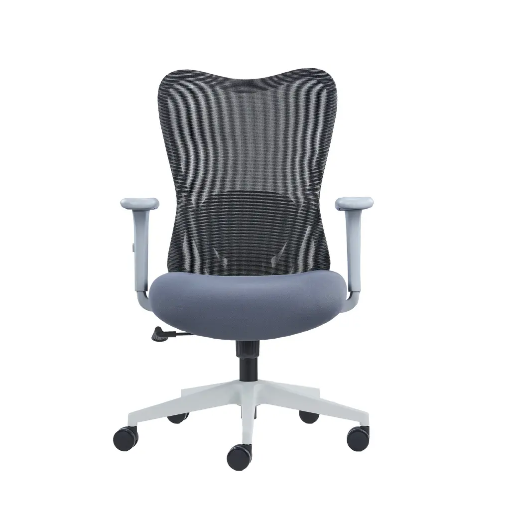 Nautilus Designs Zephyr High Back Mesh Ergonomic Task Operator Office Chair With Height Adjustable Arms Grey - BCM/J375/GY