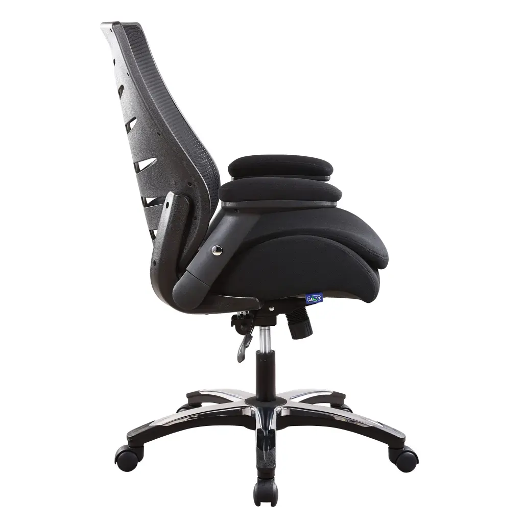 Nautilus Designs Celeste Medium Back Mesh Office Chair With Adjustable Padded Arrms Black - Certified for 24 Hour Use - BCM/L500/BK