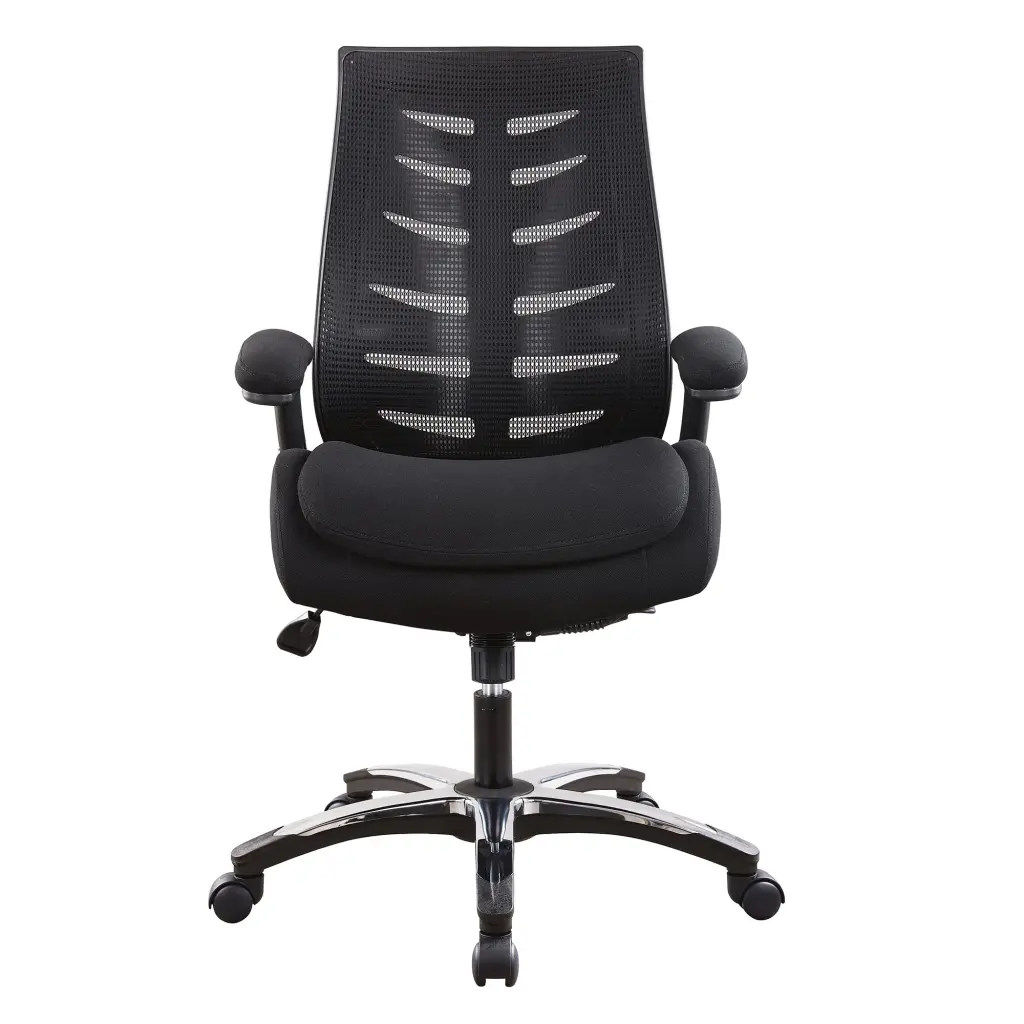 Nautilus Designs Celeste Medium Back Mesh Office Chair With Adjustable Padded Arrms Black - Certified for 24 Hour Use - BCM/L500/BK