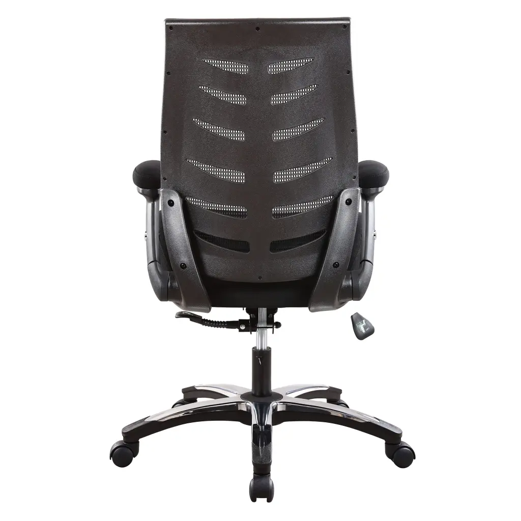 Nautilus Designs Celeste Medium Back Mesh Office Chair With Adjustable Padded Arrms Black - Certified for 24 Hour Use - BCM/L500/BK