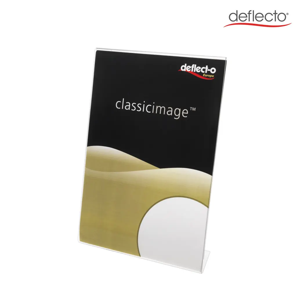 Deflecto A6 Portrait Slanted Literature Display Sign Holder Crystal Clear - 684101