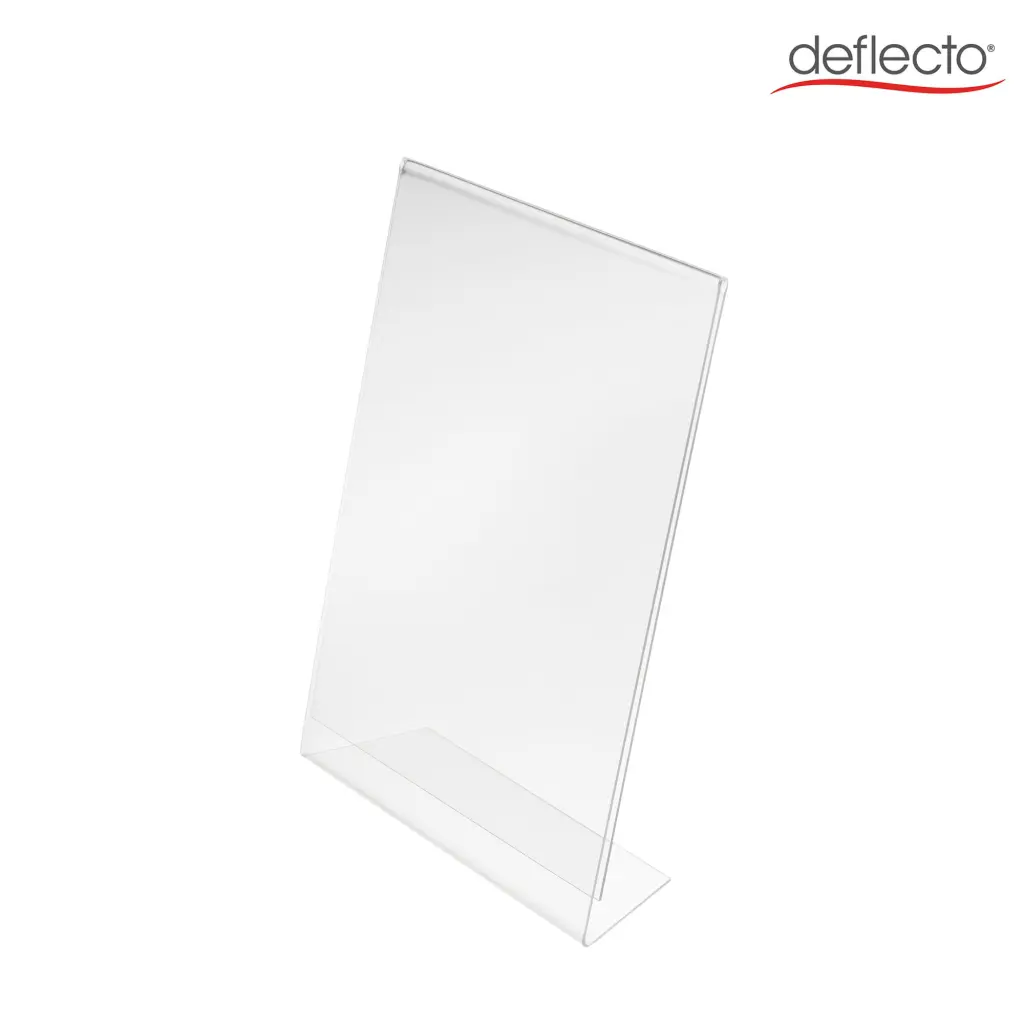 Deflecto A6 Portrait Slanted Literature Display Sign Holder Crystal Clear - 684101