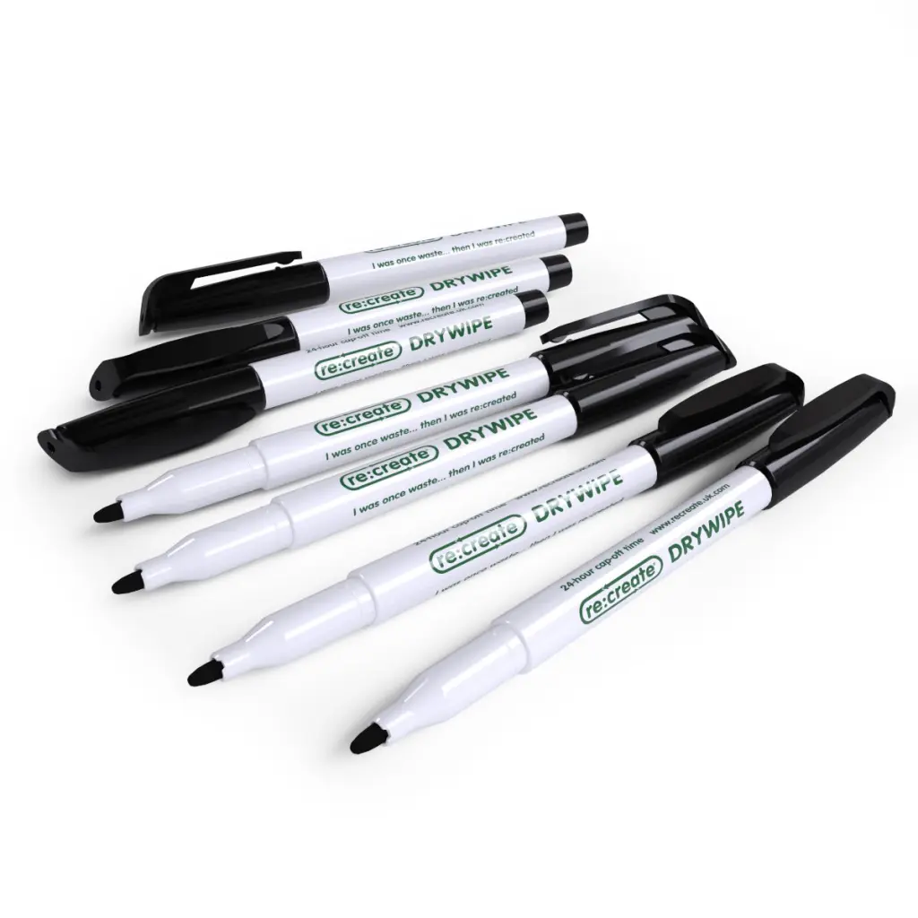 Re:create Drywipe Pens Black (Pack 200) - RDME200