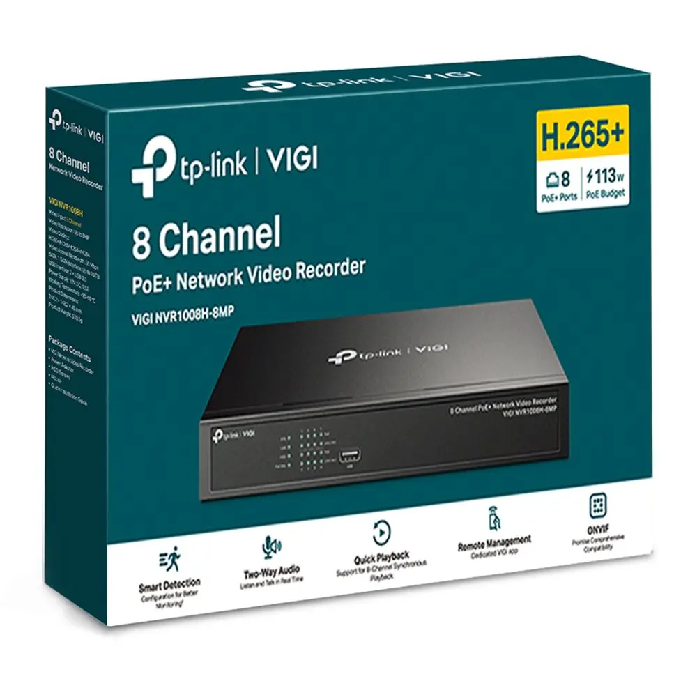 TP-Link VIGI 8 Channel PoE Plus Network Video Recorder