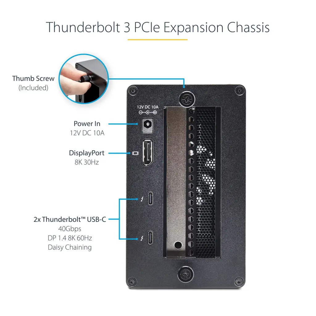 StarTech.com Thunderbolt 3 PCIe Expansion Chassis; External Enclosure with Dual PCI Express Slots