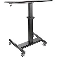 StarTech.com Portable Sit Stand Ergonomic Height Adjustable Cart on Wheels Maximum Weight 30kg