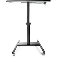 StarTech.com Portable Sit Stand Ergonomic Height Adjustable Cart on Wheels Maximum Weight 30kg