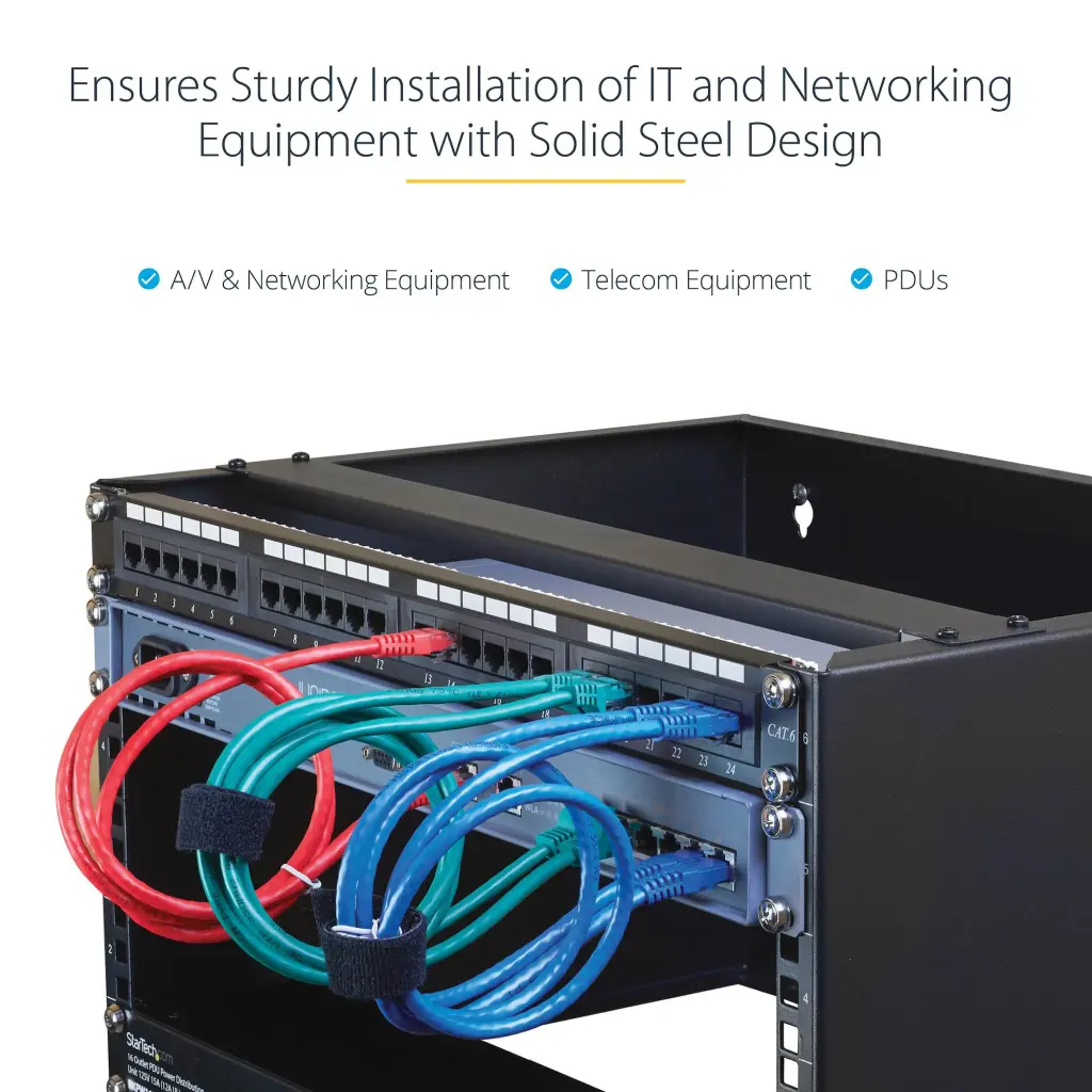 StarTech.com 4U Wall Mount Network Rack - 14 Inch Deep Low Profile 19 Inch Patch Panel Bracket