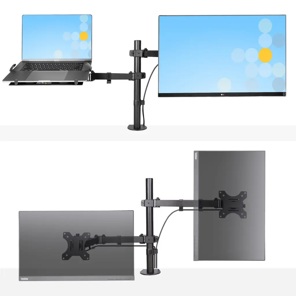 StarTech.com Monitor Arm with VESA Laptop Tray - For a Laptop and a Single Display up to 32 Inches