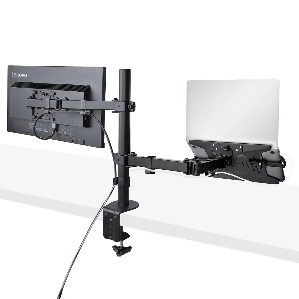 StarTech.com Monitor Arm with VESA Laptop Tray - For a Laptop and a Single Display up to 32 Inches