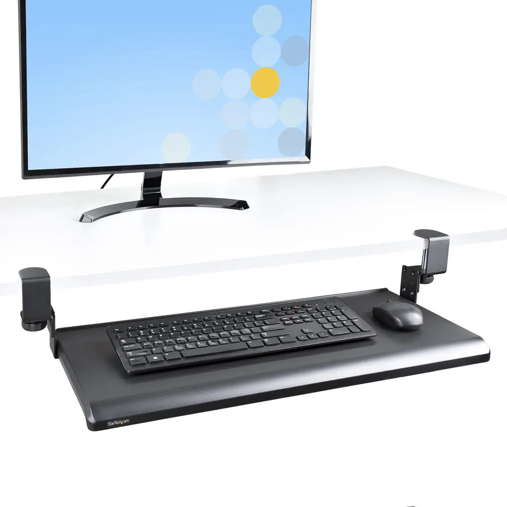 StarTech.com Under-Desk Keyboard Tray Clamp-on Ergonomic Keyboard Holder up to 12kg