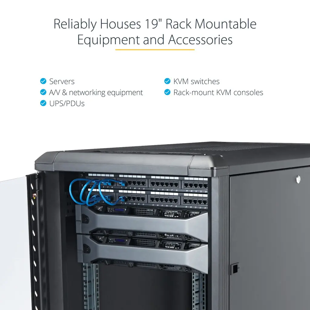 StarTech.com 12U 36 Inch Knock-Down Server Rack Cabinet with Casters 29 Inch Deep