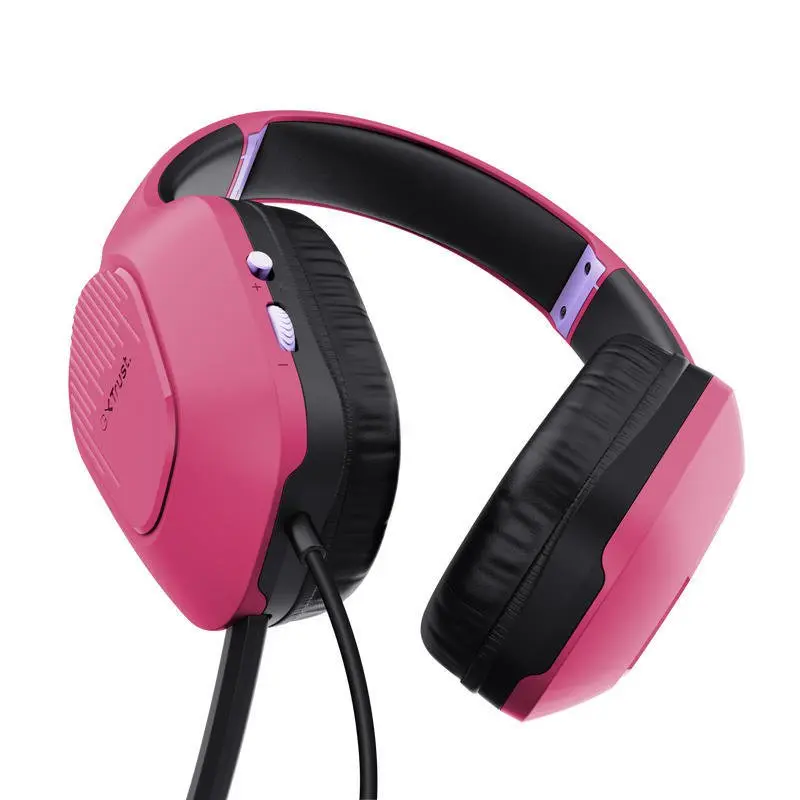 Trust GXT 790P Tridox 3in1 Bundle Pink Zirox Wired 3.5mm Headset Felox 6400 DPI Wired Mouse and Mousepad