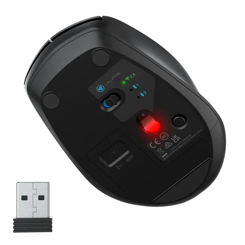 Jlab Go 1600 DPI RF Wireless + Bluetooth Ambidextrous Black Mouse