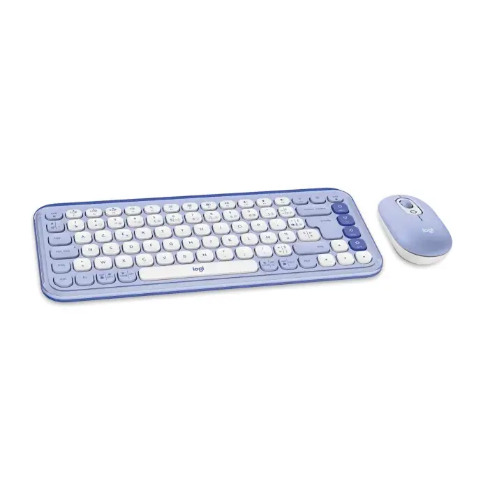 Logitech Pop Icon Combo Wireless Lilac Keyboard and Mouse Set