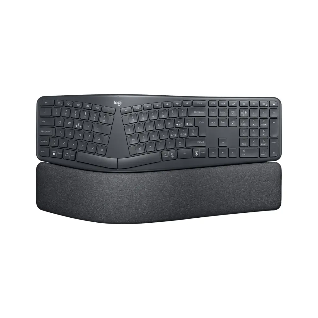 Logitech Ergo K860 QWERTY UK RF Wireless Bluetooth Ergonomic Curved Keyboard with Wrist Rest