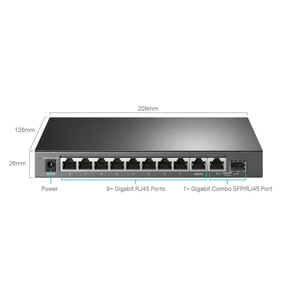 TP-Link 10-Port Gigabit Easy Smart Switch with 8-Port PoE Plus