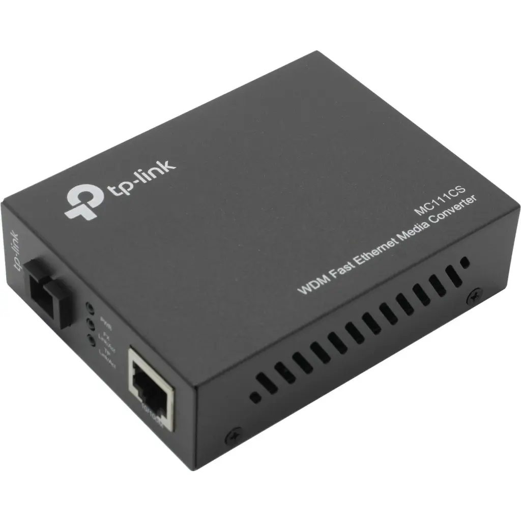 TP Link RJ45 to 100Mbits Single Mode SC Fibre Converter Black