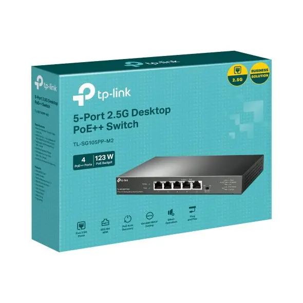 TP-Link 5 Port 2.5G Unmanaged Gigabit Ethernet Network Switch with 4 Port PoE++