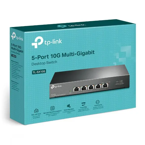 TP-Link SX105 5-Port 10G Multi-Gigabit Desktop Network Switch