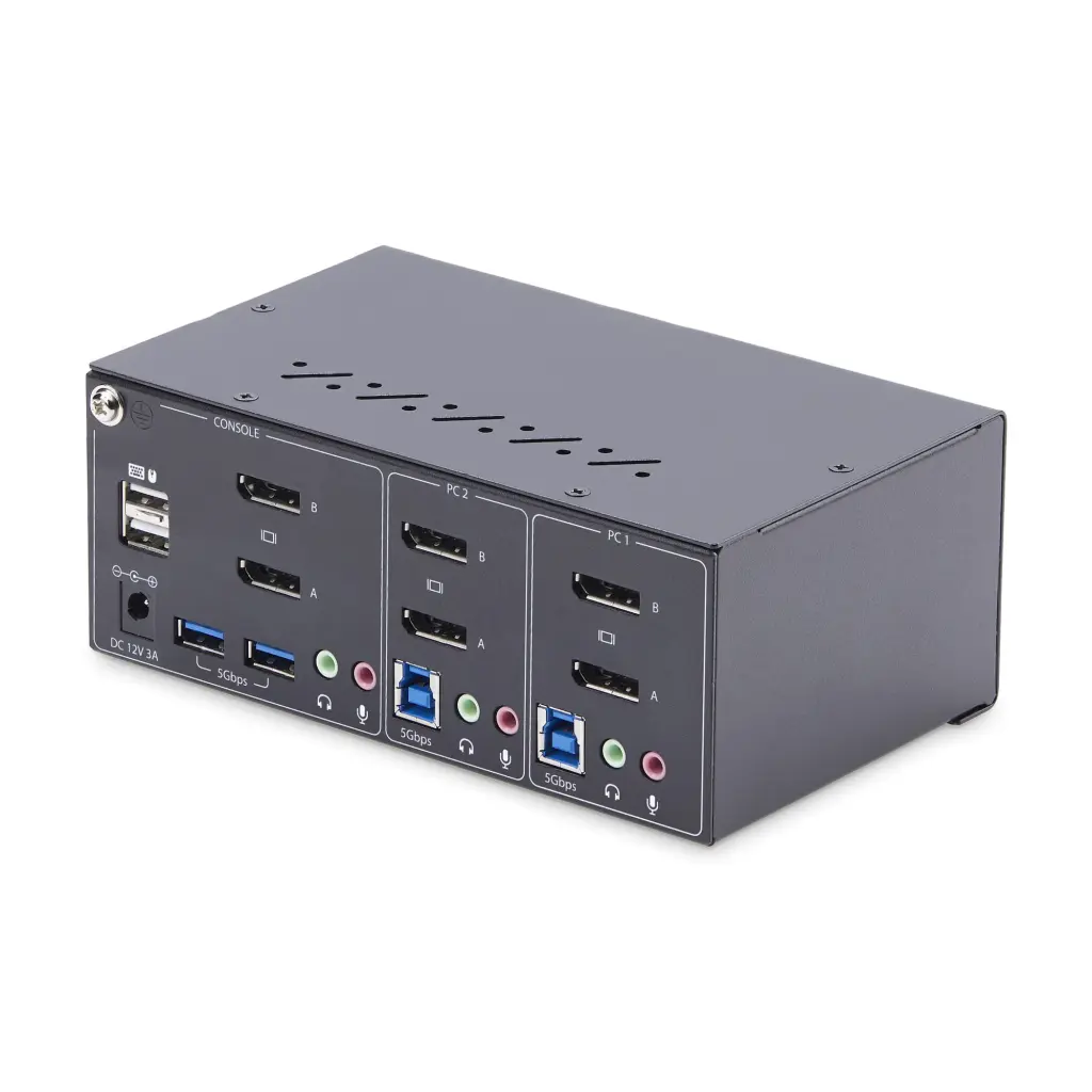 Startech.com 2 Port Dual Monitor DisplayPort KVM Switch 4K 60Hz 2xUSB