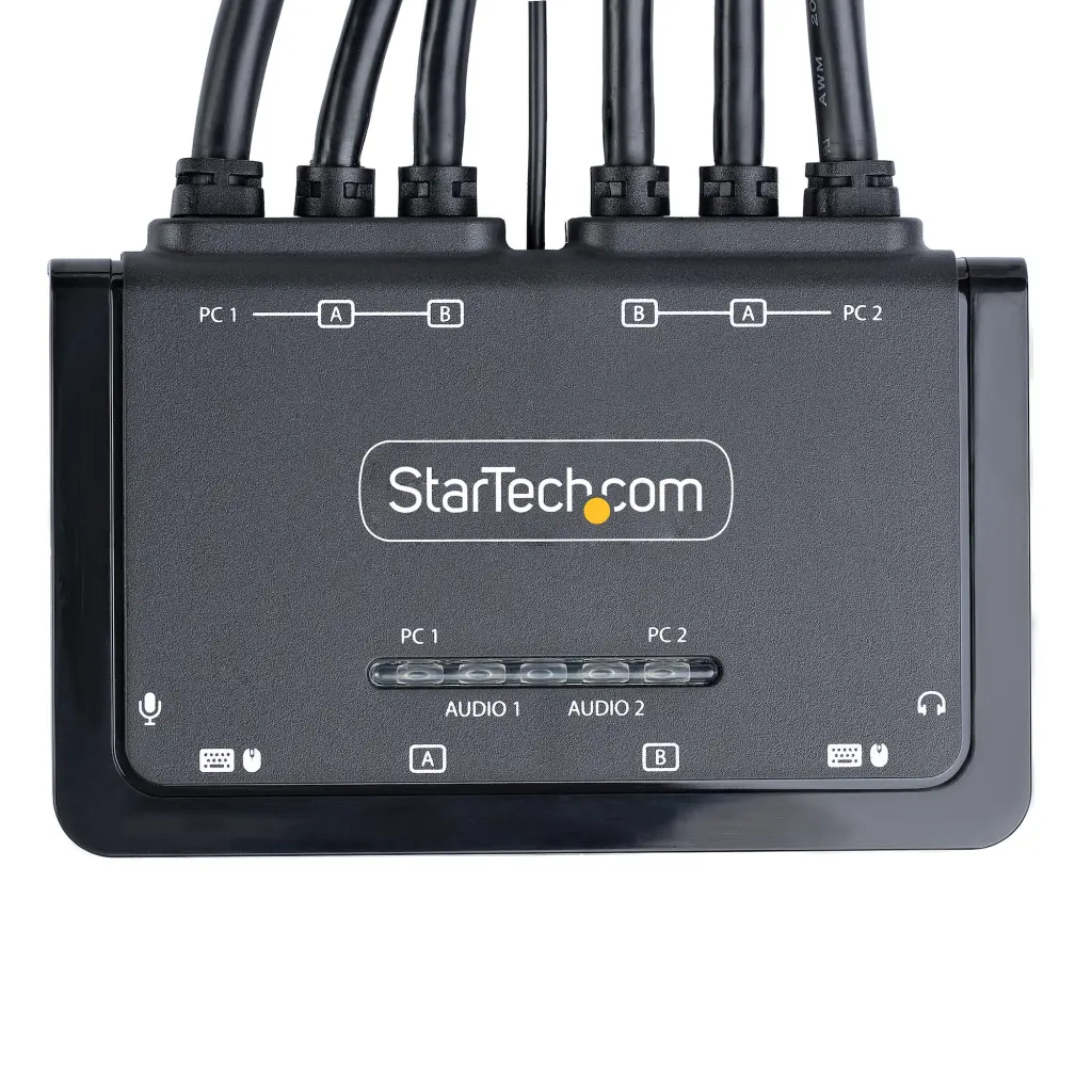 StarTech.com 2 Port Dual Monitor HDMI KVM Switch with 1.5m USB A HDMI Audio Integrated Cable