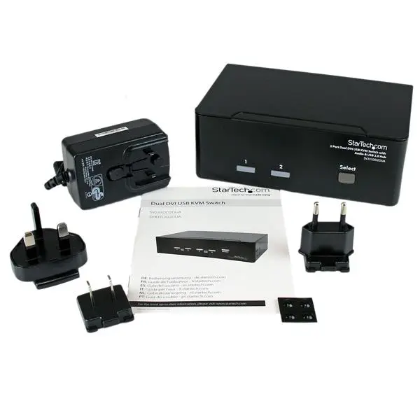 StarTech.com 2 Port Dual DVI USB KVM Switch with Audio and USB 2.0 Hub