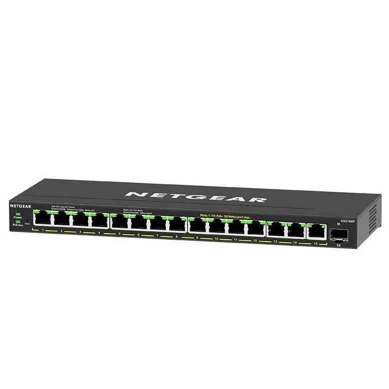 NETGEAR GS316EP 16 Power Over Ethernet Plus Gigabit Ethernet Network Switch