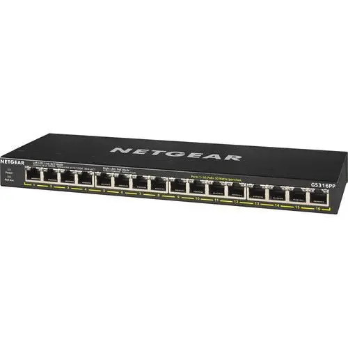 Netgear GS316EPP 16 Port High Powered Managed Gigabit Ethernet Plus Switch with 1 SFP Port