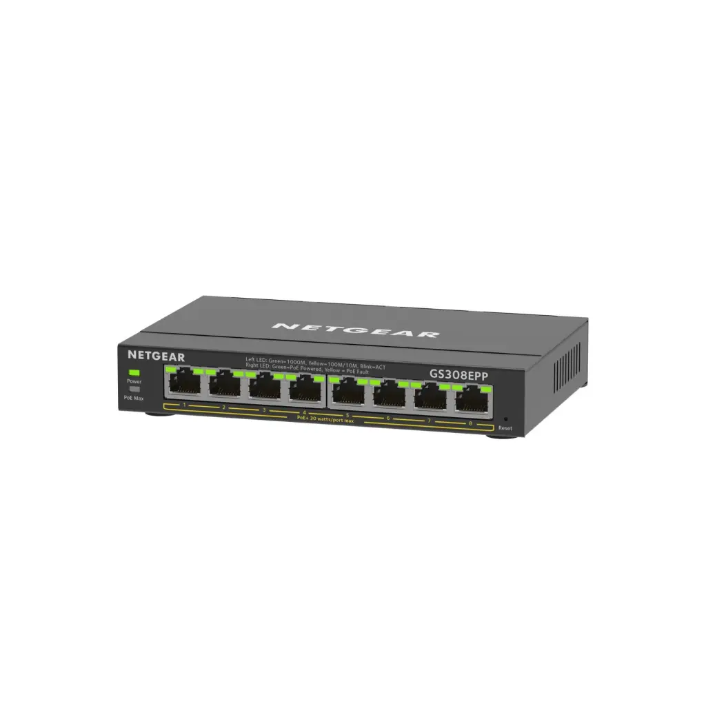 NETGEAR GS308EPP 8 Port Managed L2 L3 Gigabit Ethernet Power over Ethernet Network Switch