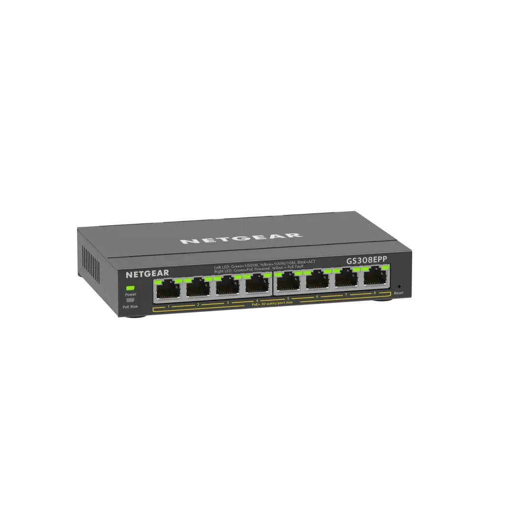 NETGEAR GS308EPP 8 Port Managed L2 L3 Gigabit Ethernet Power over Ethernet Network Switch