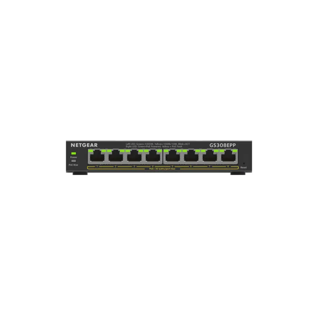 NETGEAR GS308EPP 8 Port Managed L2 L3 Gigabit Ethernet Power over Ethernet Network Switch