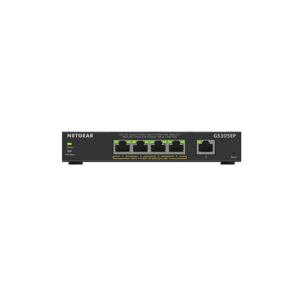 Netgear GS305EP 5 Port Managed L3 Gigabit Power Over Ethernet Network Switch