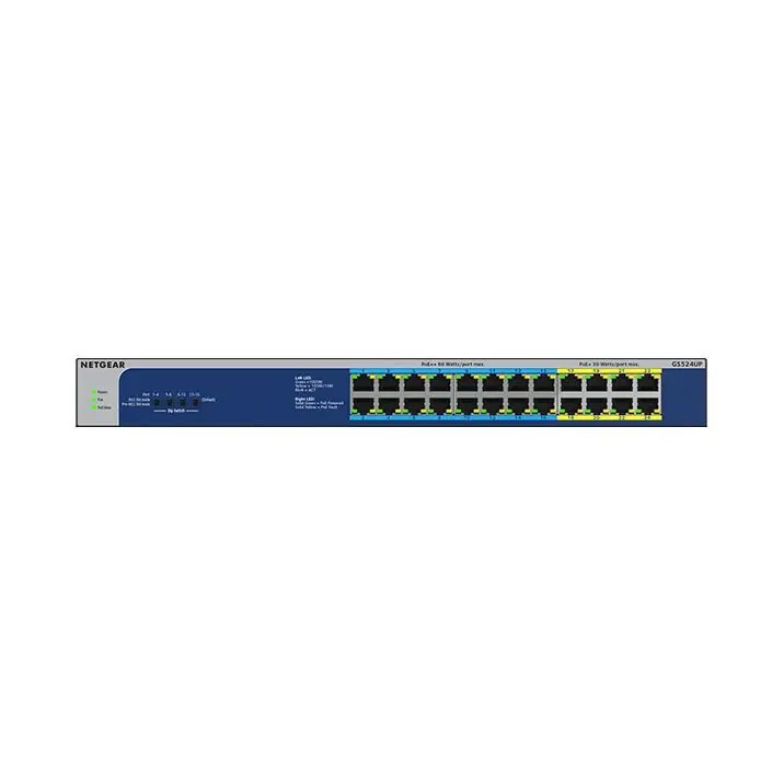 Netgear GS524UP 24 Port Gigabit Ethernet High Power PoE Plus Unmanaged Switch with PoE Plus Ports