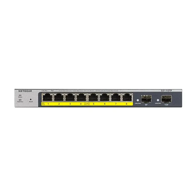 Netgear GS110TP 8 Port Gigabit Ethernet PoE Pro Smart Managed Switch with 2 SFP Ports and Cloud Management