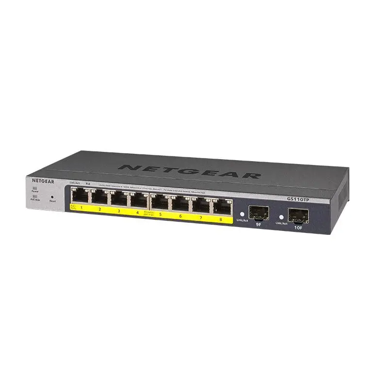 Netgear GS110TP 8 Port Gigabit Ethernet PoE Pro Smart Managed Switch with 2 SFP Ports and Cloud Management