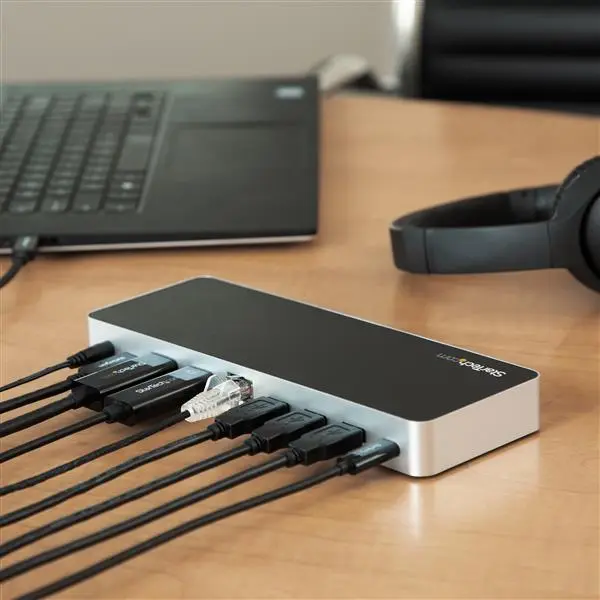 StarTech.com Windows Dual Monitor USB C Dock 60W PD