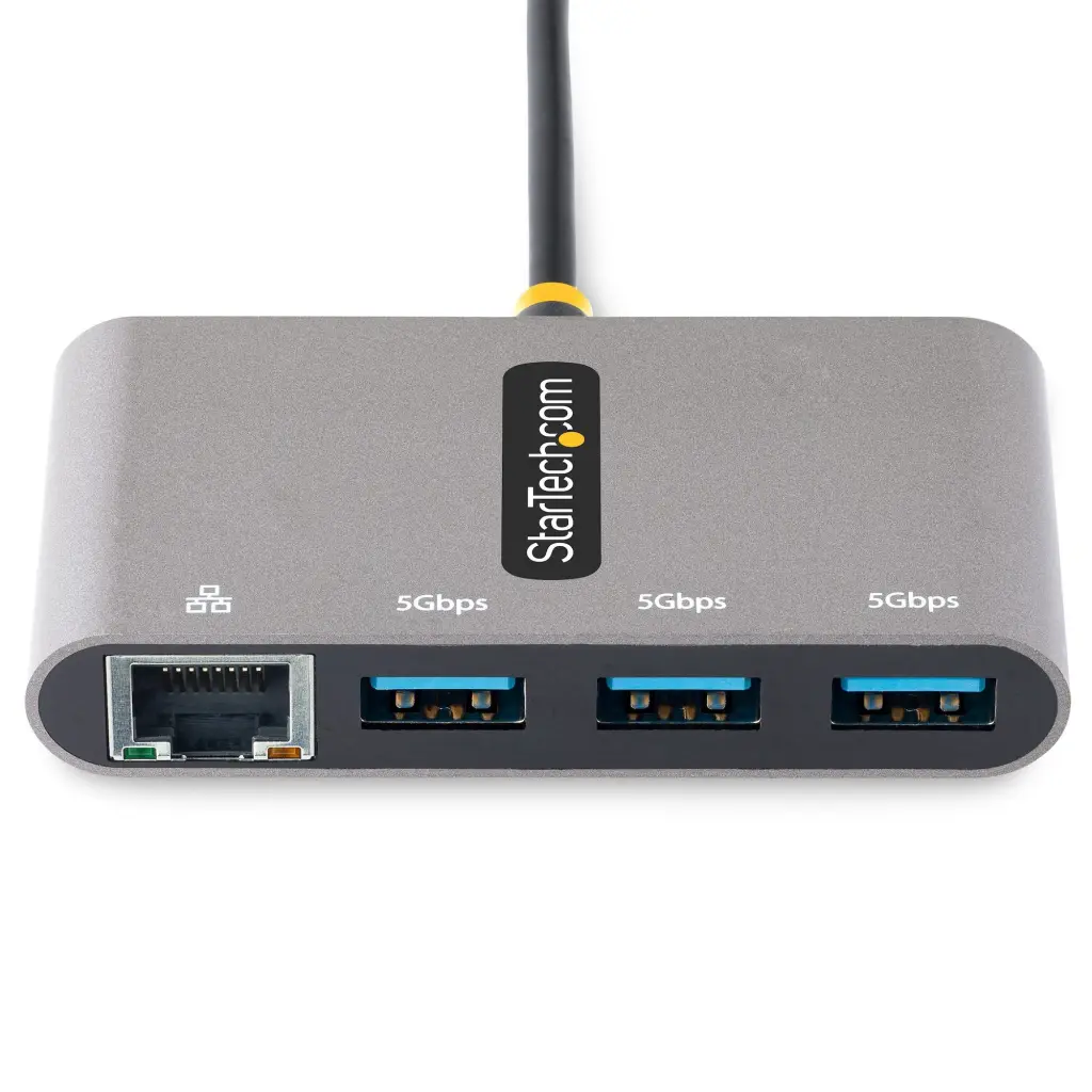 StarTech.com 3-Port USB-C Hub with Ethernet - 3x USB-A Gigabit Ethernet USB 3.0 5Gbps Bus-Powered