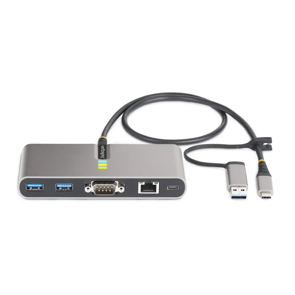 StarTech.com 2 Port USB-C Hub with Ethernet and RS-232