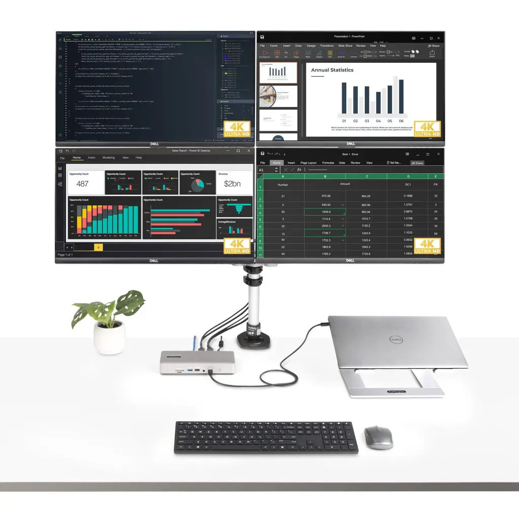 Startech.com Thunderbolt 4 Multi Display Docking Station 2x HDMI 2X DP 7X USB 98W PD