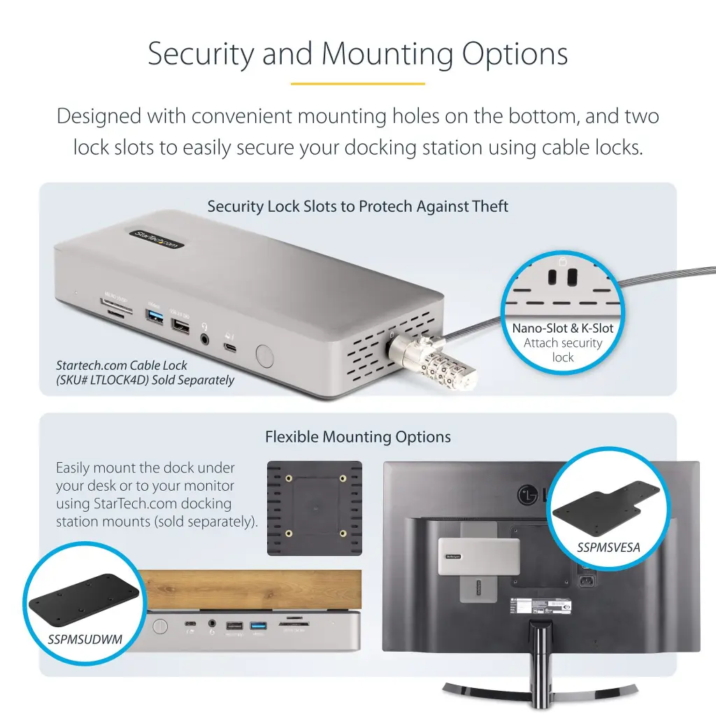 Startech.com Thunderbolt 4 Multi Display Docking Station 2x HDMI 2X DP 7X USB 98W PD