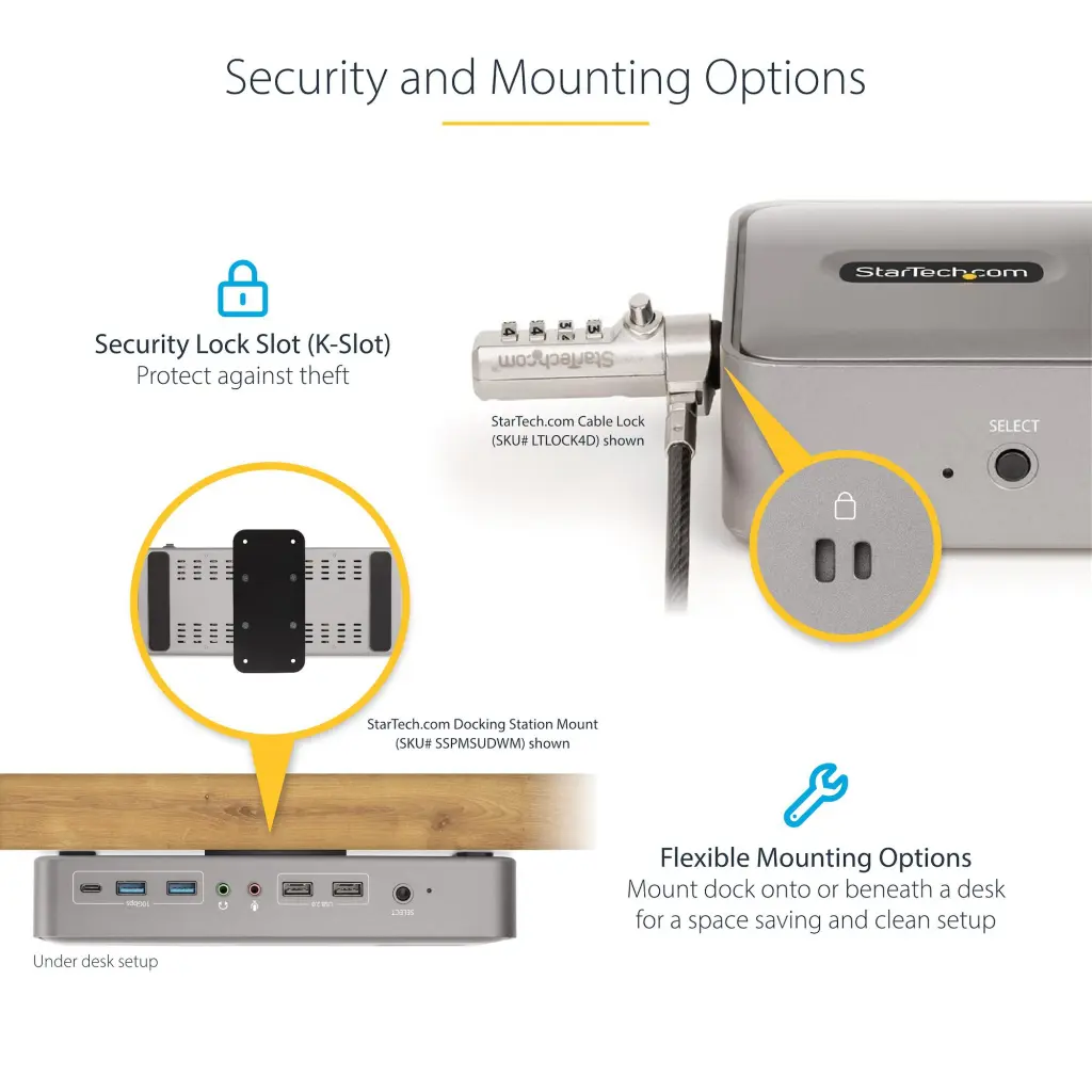 StarTech.com USB-C Dual 4K 60Hz KVM Docking Station