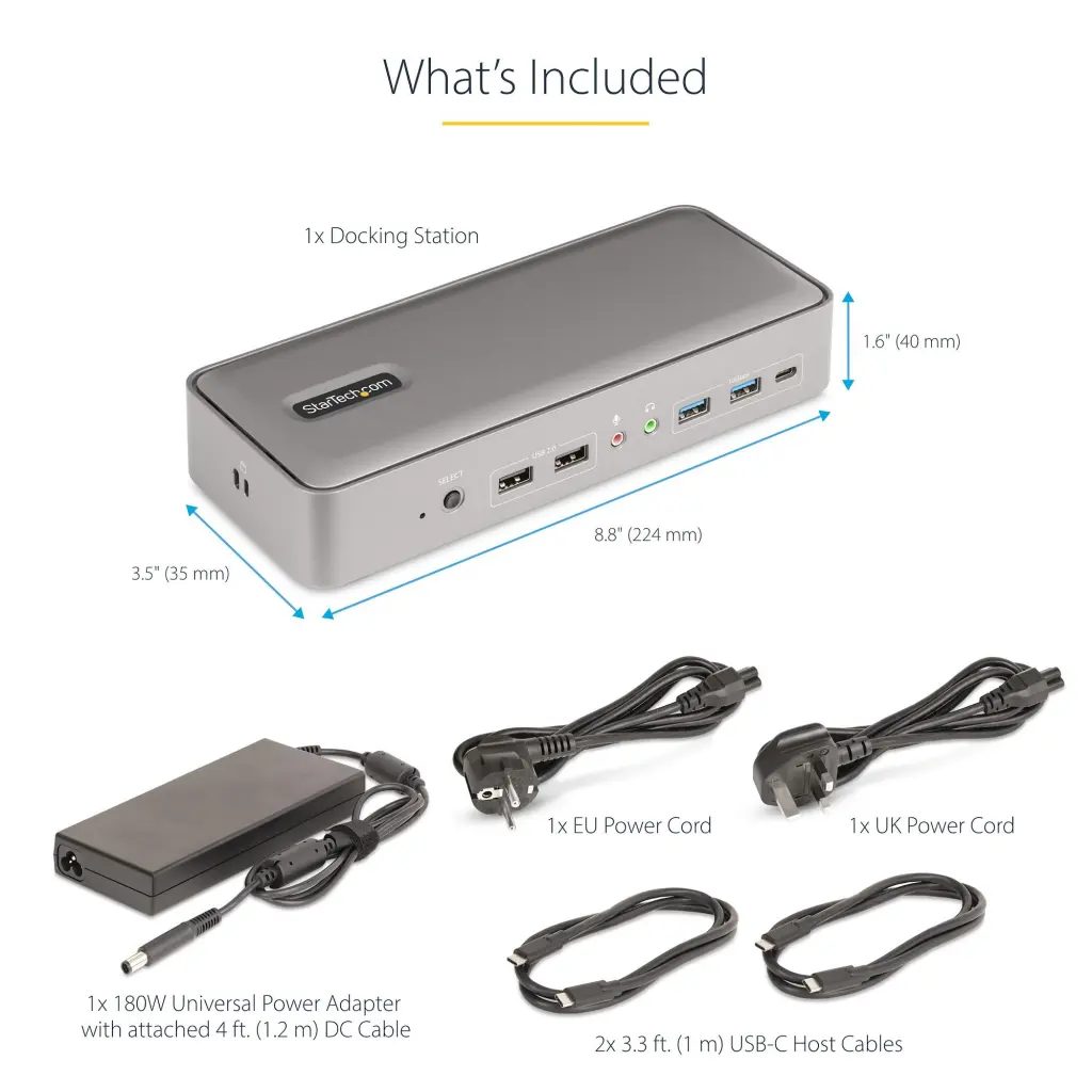 StarTech.com USB-C Dual 4K 60Hz KVM Docking Station