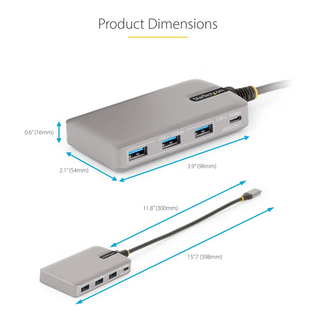 StarTech.com 4 Port USB-C Hub with USB-C Video Output