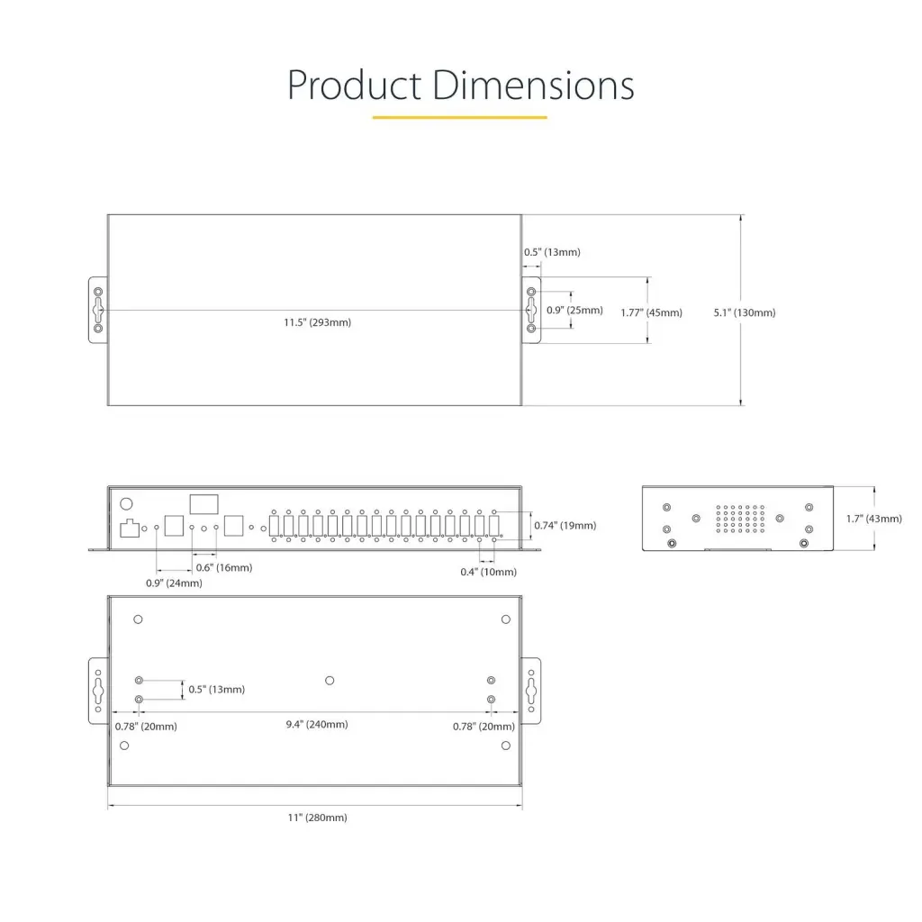 StarTech.com 16 Port Industrial USB 3.0 Hub Switch