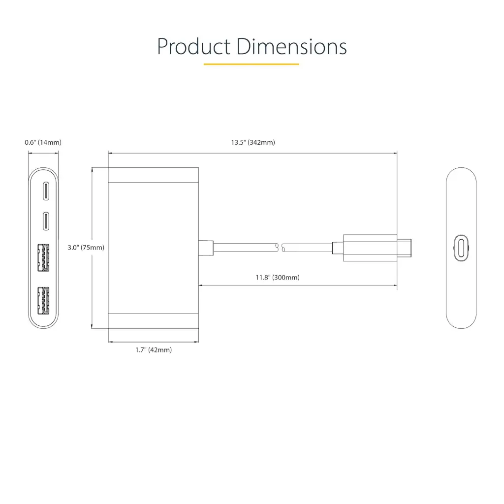 StarTech.com 4-Port USB-C Hub with 100W Power Delivery Pass-Through