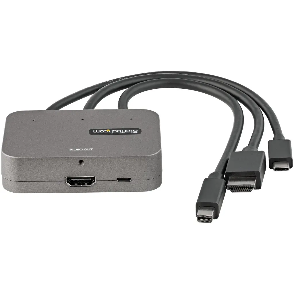 StarTech.com 3-in-1 Multiport USB-C HDMI MiniDisplayPort to HDMI Adapter