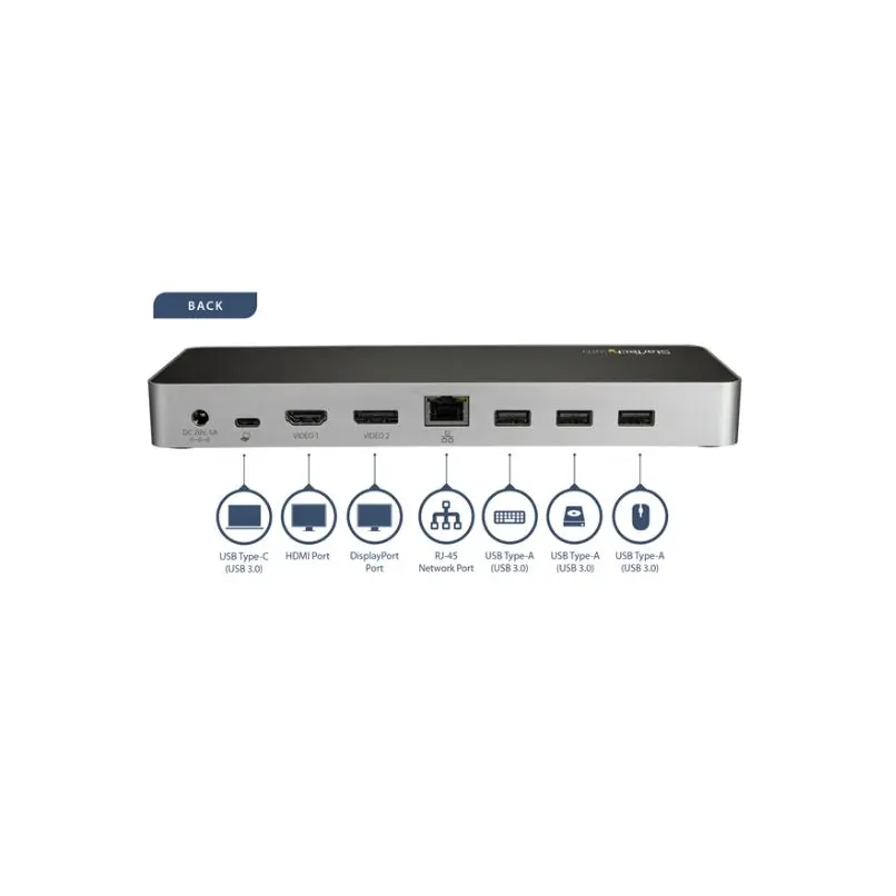 StarTech.com USB-C Dual 4K Monitor Docking Station with 60W Power Delivery