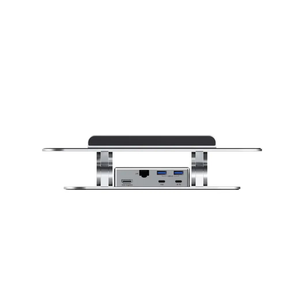 Rapoo UCS-5001 Silver Notebook Stand with Magnetic 5-in-1 USB-C Multiport Hub